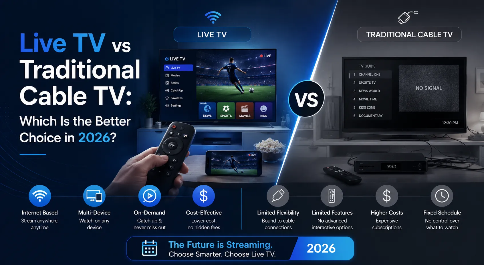 Live TV vs Traditionelt Kabel-TV